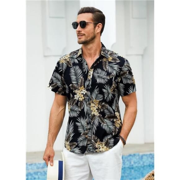 Shirt for Men Short Sleeve Button Down Shirt Men Casual Summer - Picture 6 of 7